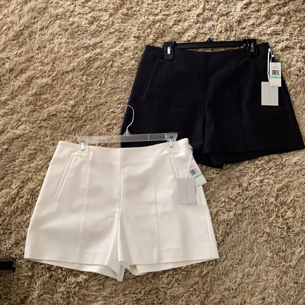 NWT - 2 pair of 1.State shorts (black & off white)